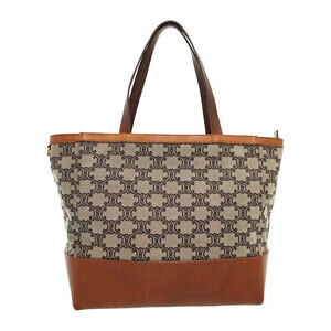 Celine Macadam Leather Shoulder Bag Brown